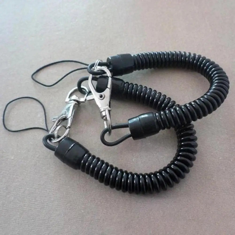 Tactical Retractable Spring Elastic Rope Security Gear Tool Hiking Camping Anti-lost Phone Keychain Fishing Lanyards Keychain