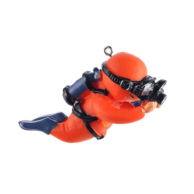 Fish Tank Decoration Creative Floating Diver Ornaments Set Blue Guy Figurines for Underwater Scenery Bottom Aquarium Decor