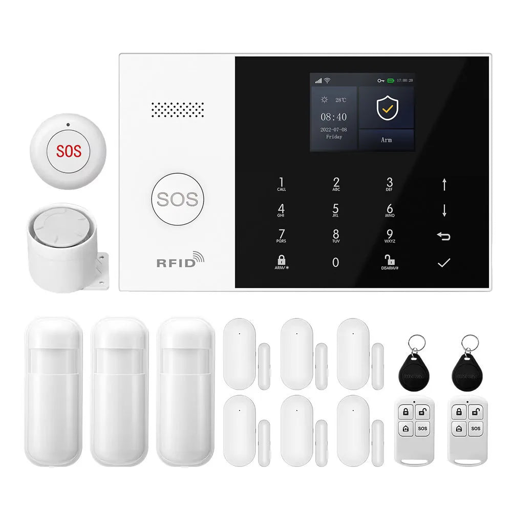 PGST 4G WiFi Security Protection House Alarm System Tuya Alexa Alarm Security System Kit Set Smart Life Home Door Motion Sensor