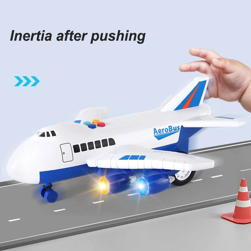 New Oversized Inertial Passenger Plane Toy Fall-resistant Music Light Effect Simulation Airplane Model Children's Christmas Gift