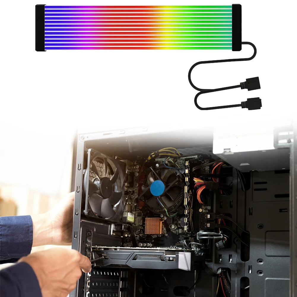 5V 3Pin RGB LED Light Strip Bar 8/24PIN Motherboard Power Extension Cable ARGB Sync PC Cables for Computer Power Supply