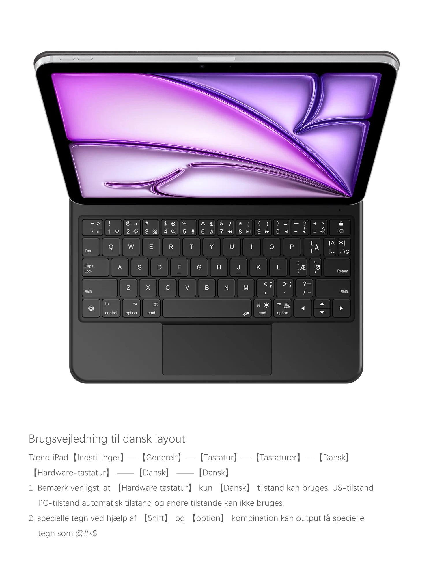 AJIUYU Smart Pogo Pin Magic Keyboard For iPad Air 11 inch M3 M2 Pro 13 M4 12.9 6th 5th 4th 10.9 7th Smart Case Direct Connection
