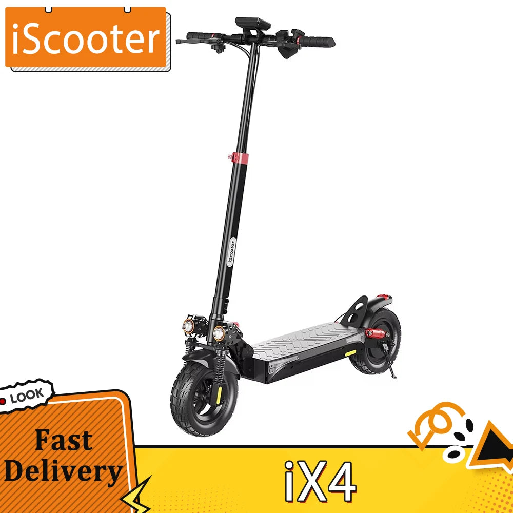 iScooter iX4 Electric Scooter 800W Motor Max Speed 45km/h 48V 15Ah Battery up to 40-45km Range App Control Body Warning Light