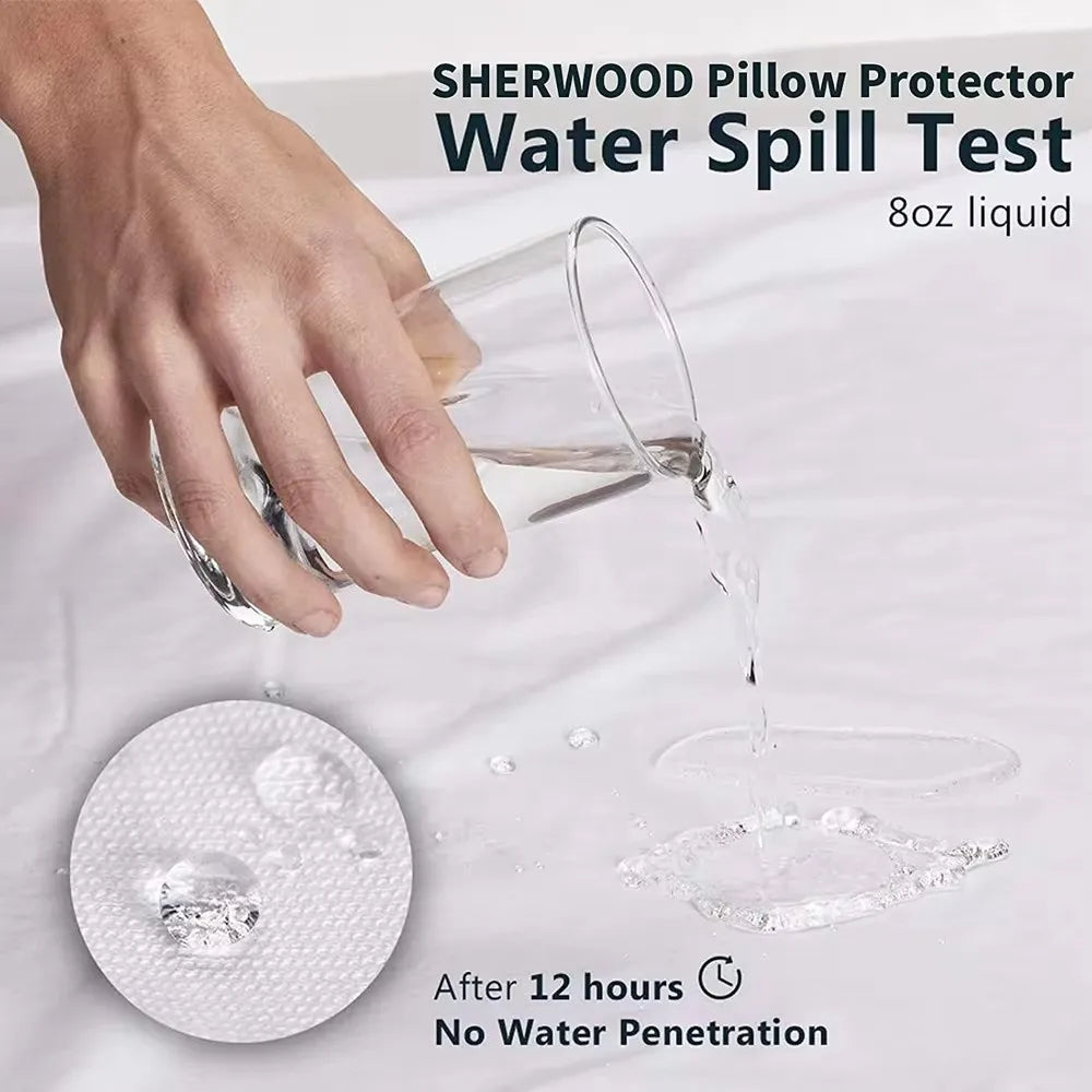 Smooth Waterproof Pillow Protector 1PC 50x70cm / 48x74cm / 21x27Inch / 21x31Inch / 21x37Inch Pillow Cover [Bed Bug Lock]