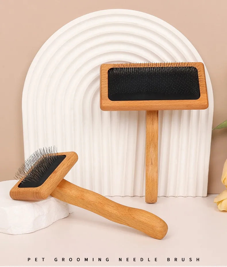 Dog Comb Solid Wood Dogs Brush Pet Hair Remover Bamboo Dog Grooming Brush Massage Cat Brushes Hair Knot Cleaning Combs for Pet