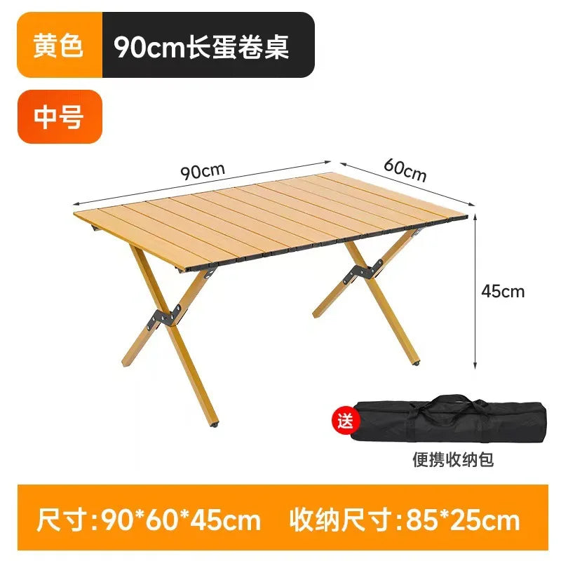 Outdoor Picnic Desk Lightweight Aluminum Table Sturdy Foldable Portable Folding Camping Table Garden Lawn Party Use Furniture
