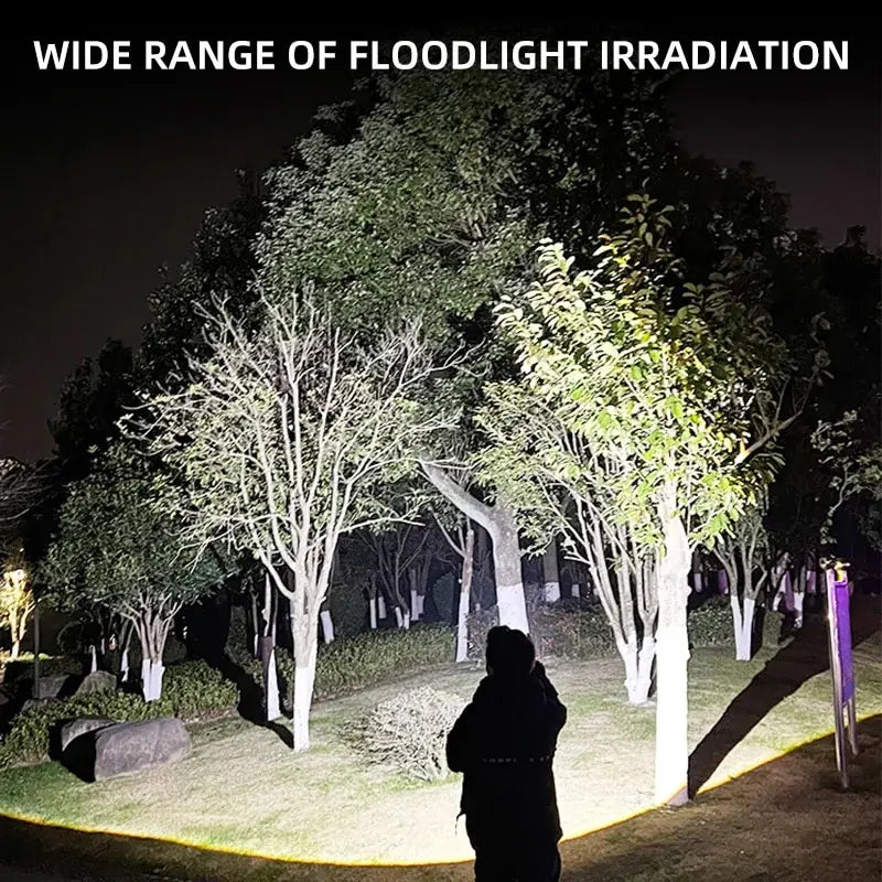 Portable LED Flashlight Strong Light Focusing Flashlight 18650 USB Rechargeable Outdoor Home Strong Light Searchlight Waterproof