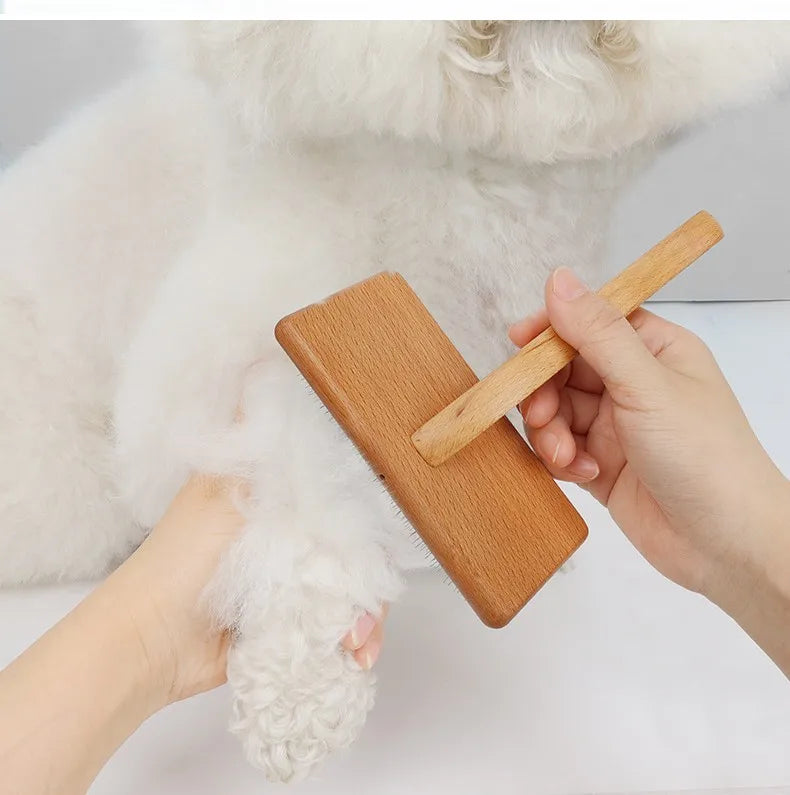 Dog Comb Solid Wood Dogs Brush Pet Hair Remover Bamboo Dog Grooming Brush Massage Cat Brushes Hair Knot Cleaning Combs for Pet