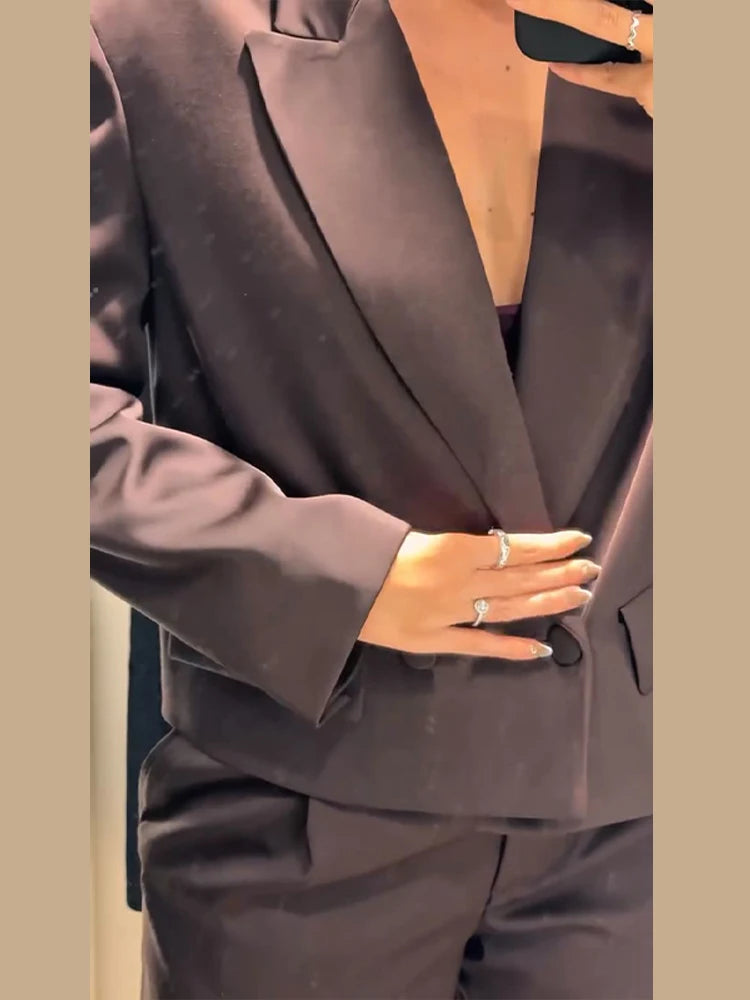 Women's Two Pieces Set New In Matching Sets New Outerwear Ensemble Femmes Blazer Coats Jackets Tapered Pants Trousers Clothes
