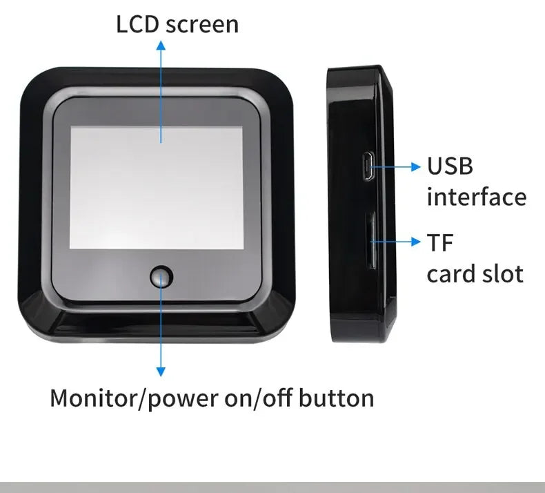 Video Doortell HD 2.4 Inch Peephole 120° Smart Digital Door Viewer Camera Security Monitor 240x320 Visual Doorbell Home