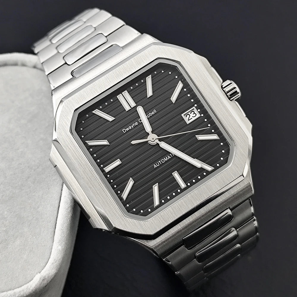 Watches For Man 2025 New Automatic Watch Sapphire Glass Steel Square Case Luminous Waterproof Wristwatch