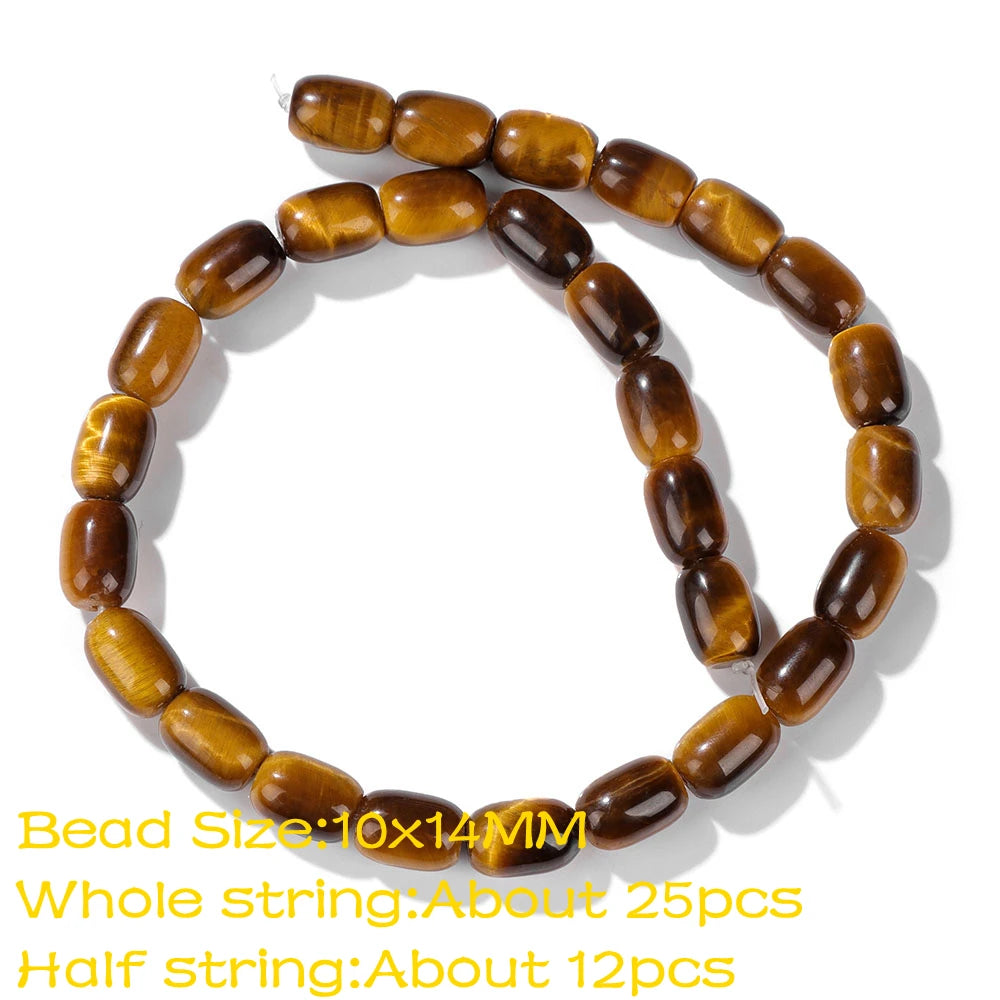 High Quality Natural Stone Yellow Tiger Eye Beads Round Square Oval Loose Spacer Stone For Jewelry Making Bracelet Diy Accessory