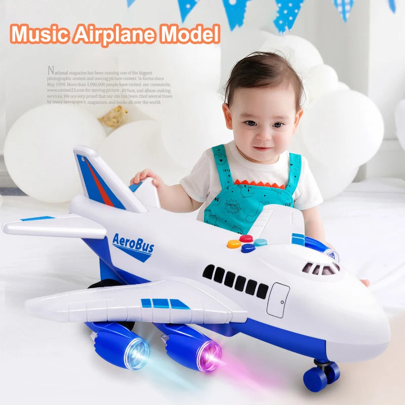 New Oversized Inertial Passenger Plane Toy Fall-resistant Music Light Effect Simulation Airplane Model Children's Christmas Gift