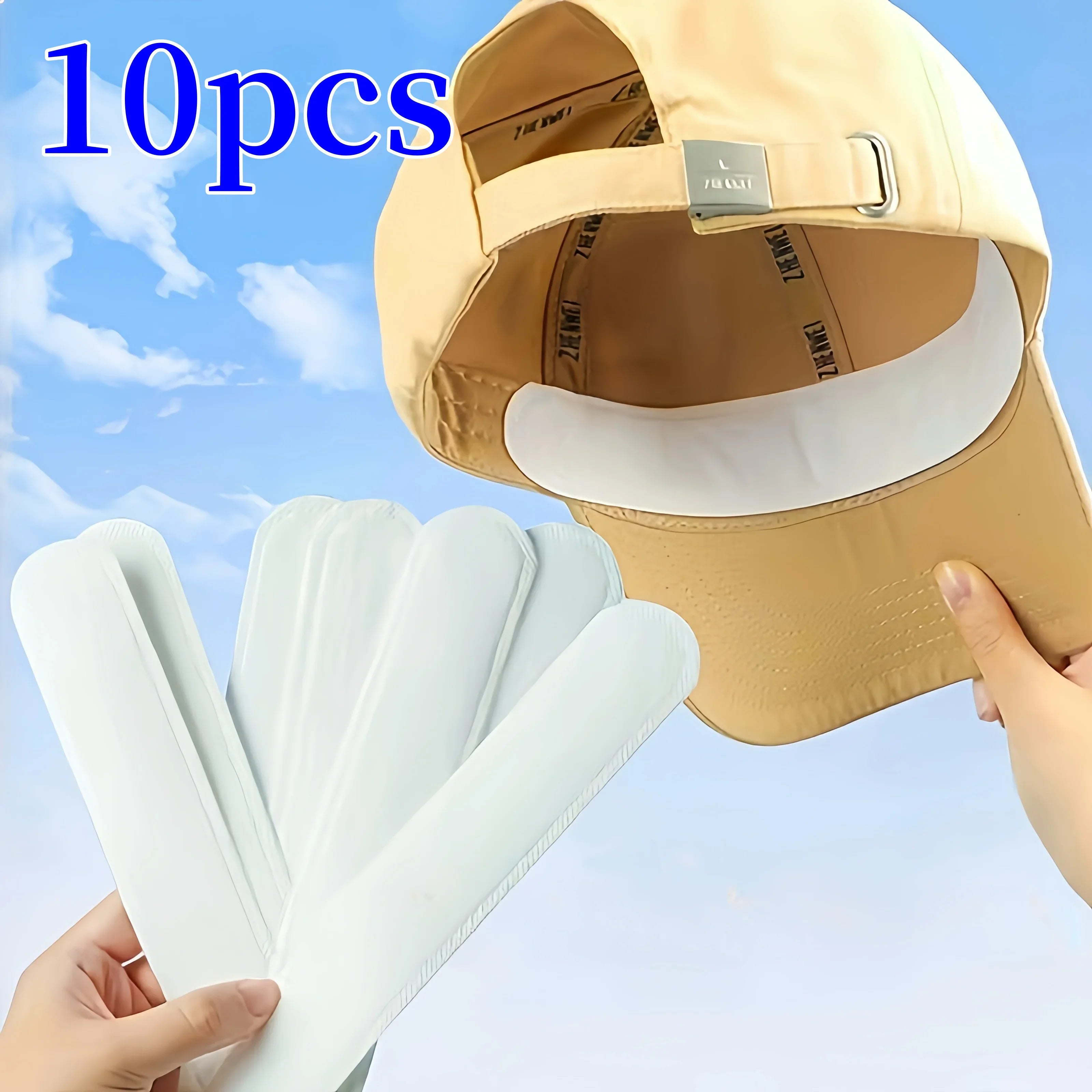 Disposable Hat Sweat Pad Adjustable Absorbent Hat Liner for Baseball Caps and Shirts Cotton Collar Protector Hiking Accessories
