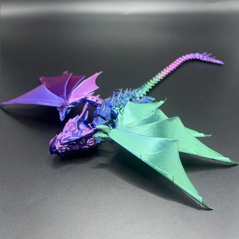 3D Printing Flying Dragon Fire-breathing Dragon Joint Movable Model Creative Dragon Collection Decoration Home Desktop Ornaments