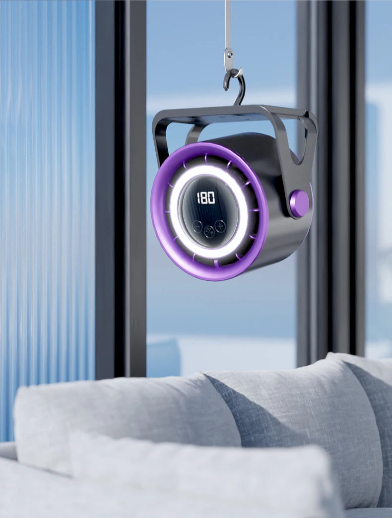 New 1800mAH desktop bladeless electric fan, USB rechargeable with ambient light, silent turbo fan, 100 speed air cooler