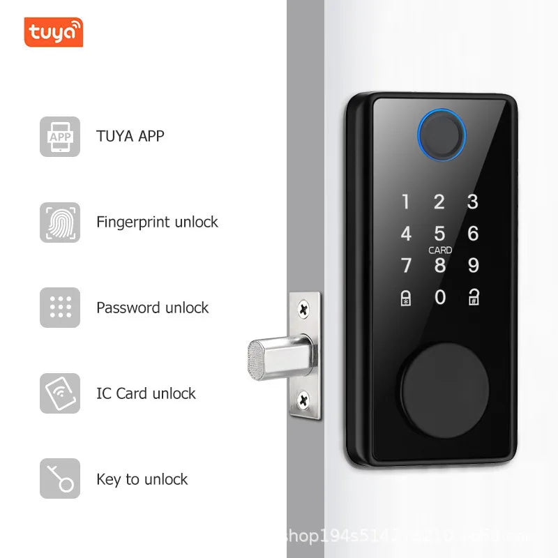 Tuya App Remote Control Smart Door Lock Deadbolt With Keys Fingerprint Lock electronics Digital Indoor House Electronic Lock