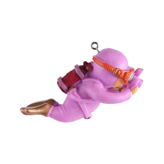 Fish Tank Decoration Creative Floating Diver Ornaments Set Blue Guy Figurines for Underwater Scenery Bottom Aquarium Decor