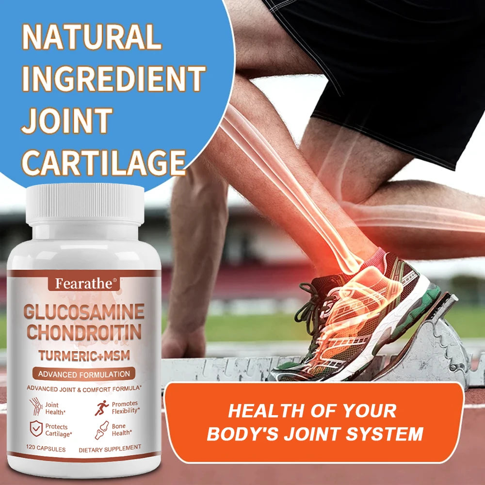 Glucosamine Chondroitin Turmeric MSM Supplement, Support Joint and Bone Health, Promote Immune Health, Cartilage Health