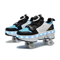 Latest  Boys  Teens Street Roller Shoes Double Wheel Casual Running Shoes  Indoor And Outdoor Beginners Parkour Skate Shoes