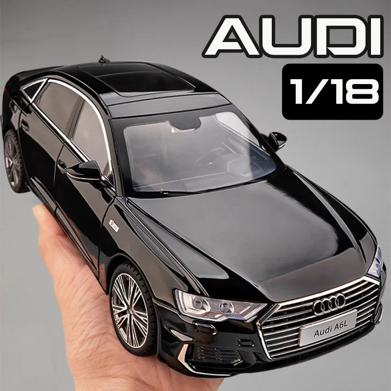 1:18 AUDI A6L Large Alloy Metal Diecast Car Model Sound & Light Collect Hobby Boutique Interior Gift For Boys Present Vehicle