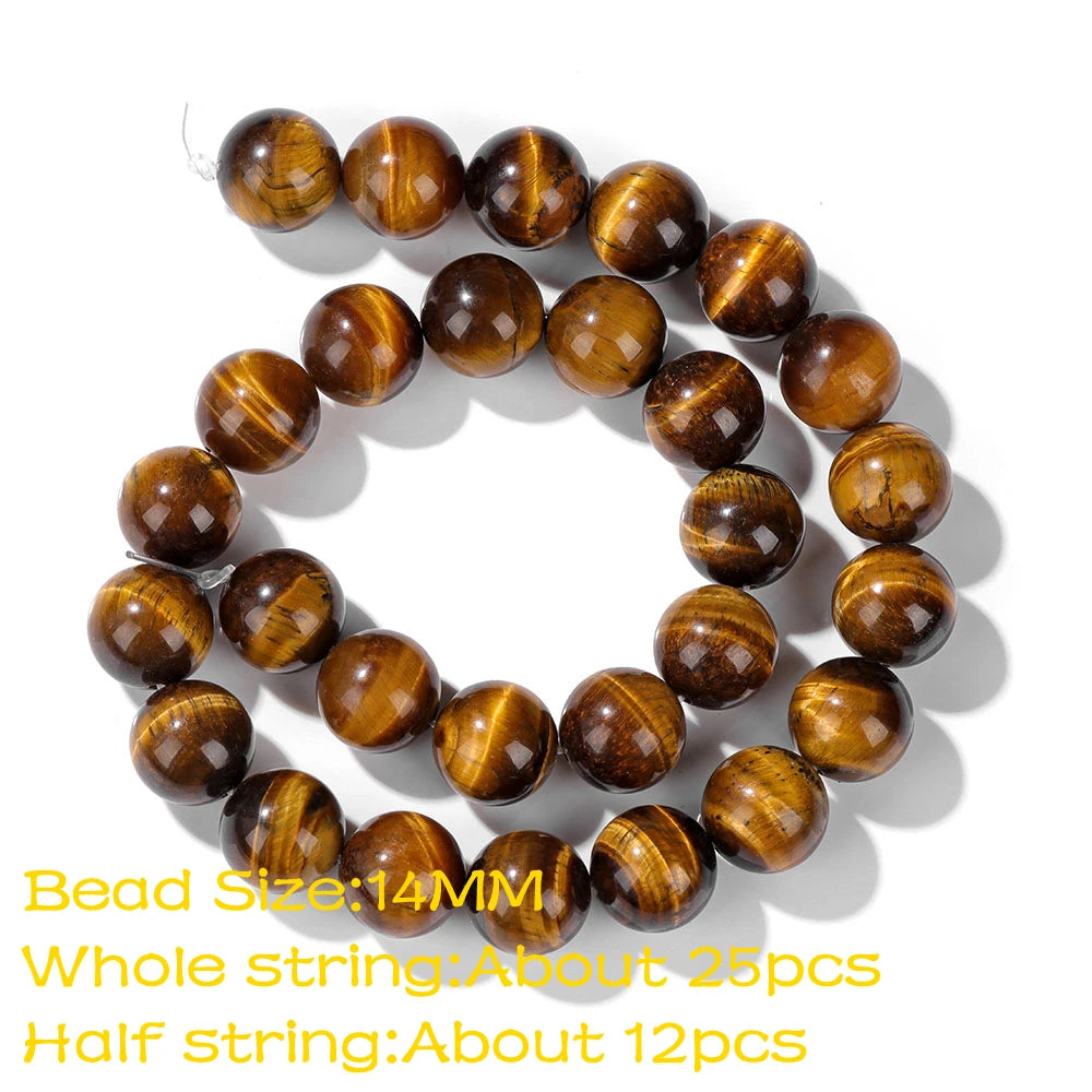 High Quality Natural Stone Yellow Tiger Eye Beads Round Square Oval Loose Spacer Stone For Jewelry Making Bracelet Diy Accessory