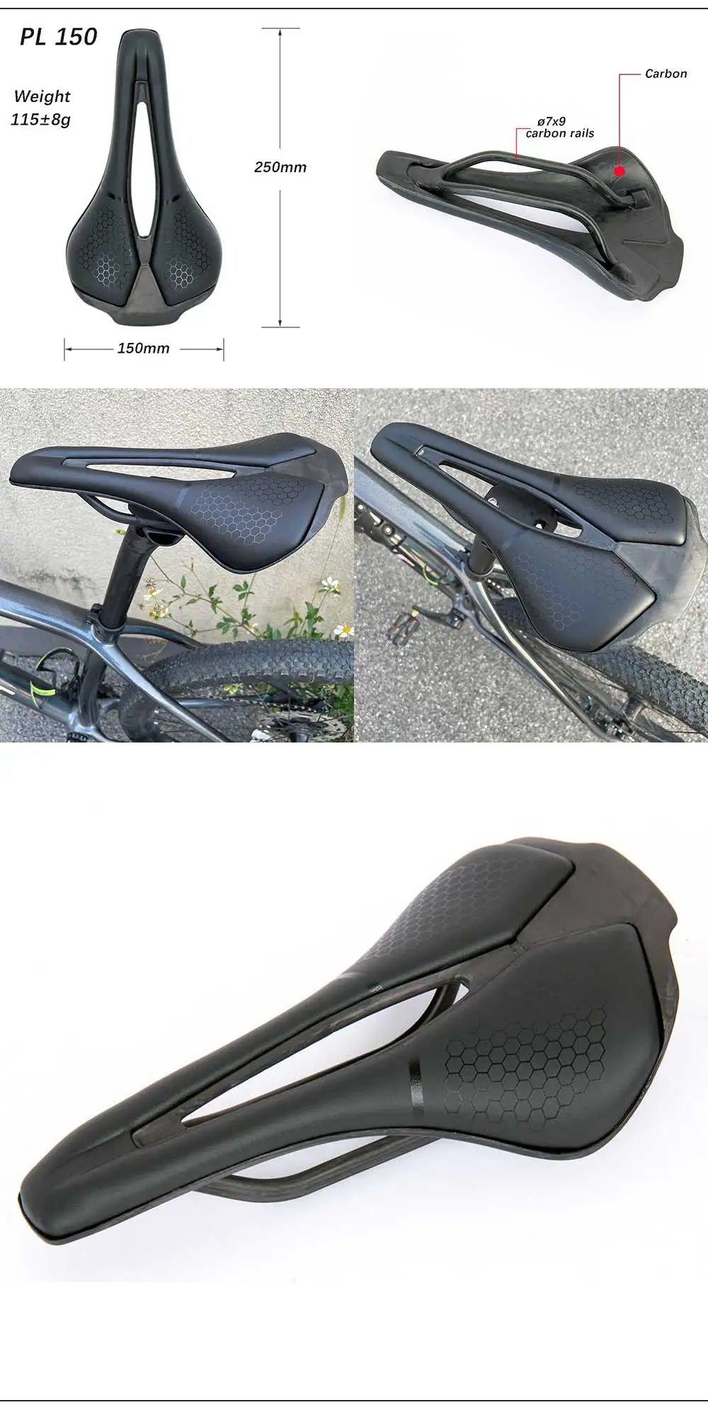 elitaone Carbon 3D Printed Bicycle Saddle 255x140mm Light Road MTB Mountain Racing Bike Seat Cushion Cycling Seating Acc