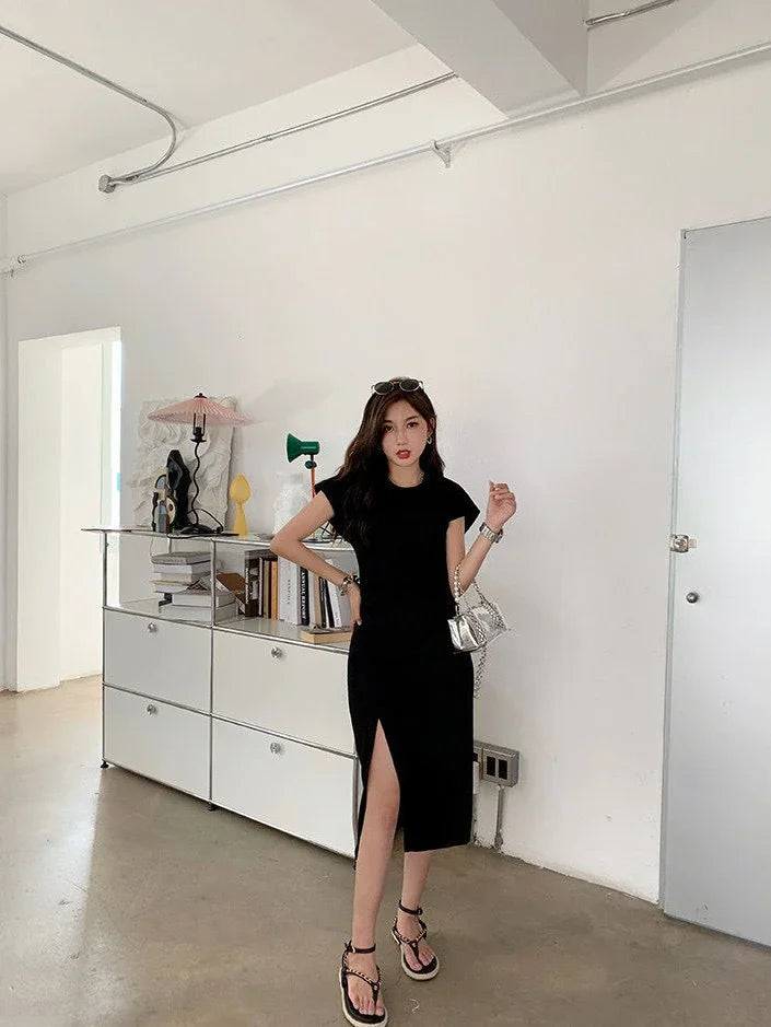 White Dresses for Women 2025 Woman Dress Clothes Midi X New in Chic and Elegant Pretty Cheap Casual Y2k Outfits Harajuku Cotton