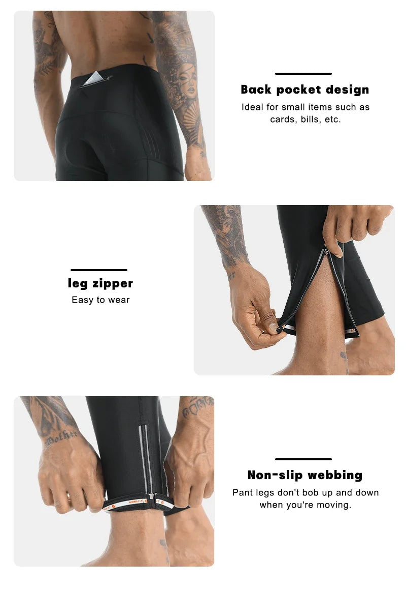 X-TIGER Winter Bike Pants 5D Gel Padded Cycling Tights Leggings Men's Outdoor Riding Mountain Road Bicycle Long Trousers