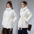 Women Winter New Cotton-padded Clothes Stand-up Collar Belt Thin Loose Versatile Jacket Fashion Version Cotton-padded Clothes