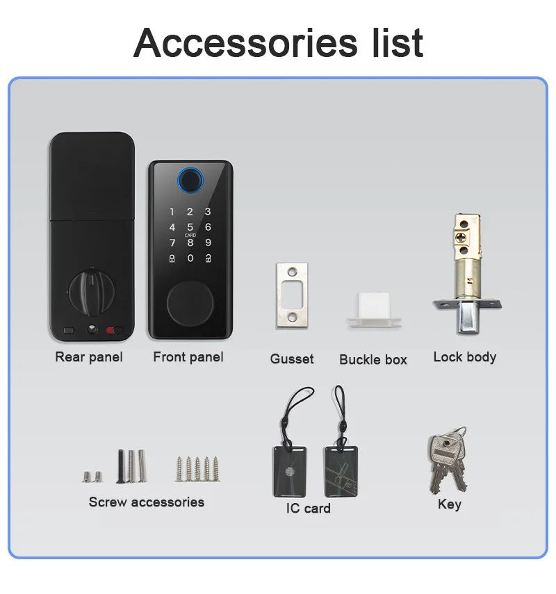 Tuya App Remote Control Smart Door Lock Deadbolt With Keys Fingerprint Lock electronics Digital Indoor House Electronic Lock