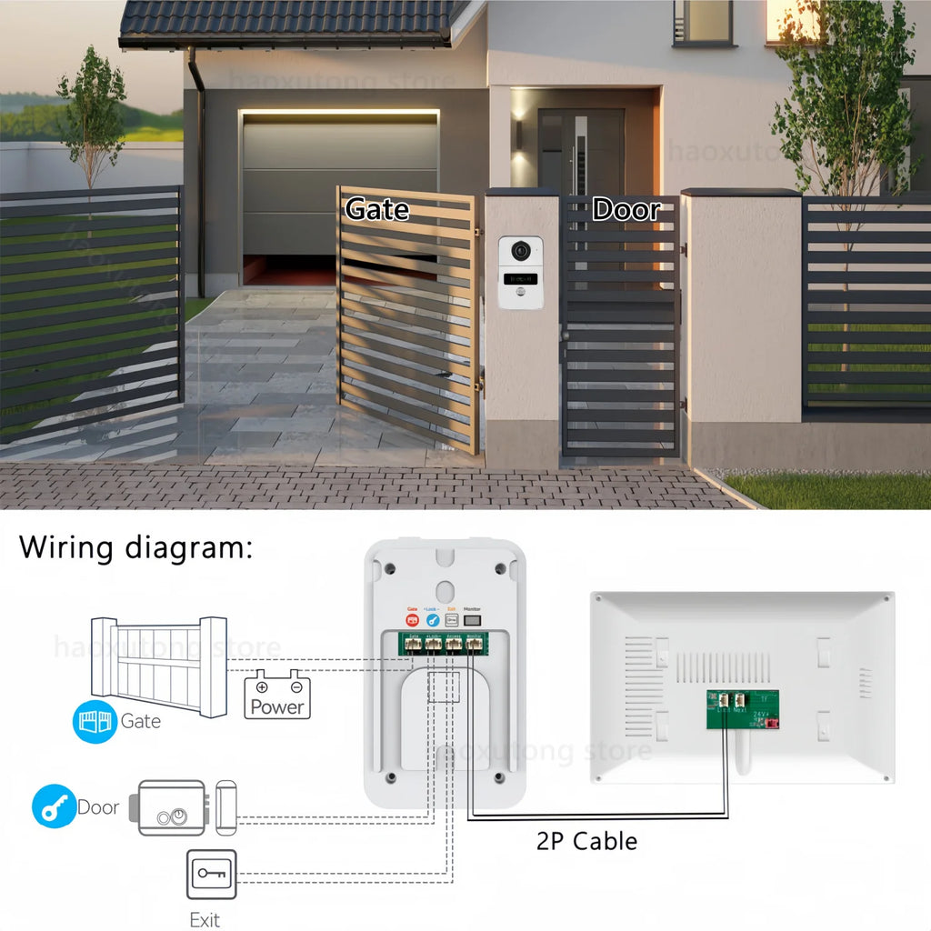 2 Wires Digital Video Intercom System 7/10 Inch Wireless WIFI Video Doorphone Tuya Smart WIFI Doorbell Camera for home Apartment