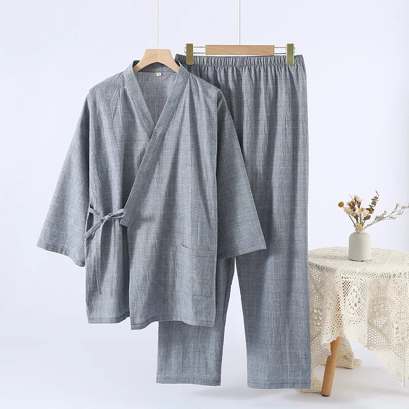 Women's Home Clothes Cotton Spring and Autumn Long Sleeved Long Pants Home Clothes Cardigan Simple Two-piece Pyjamas Set