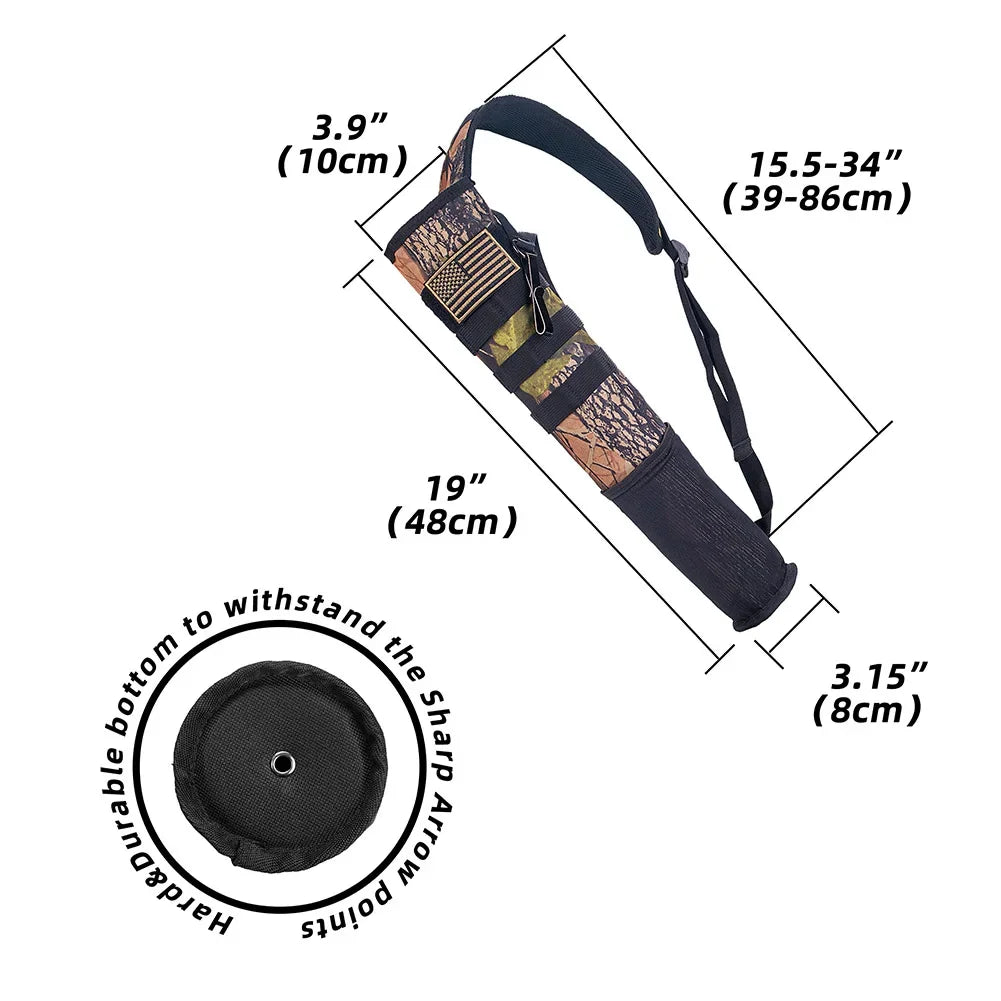 Hunting Bag Portable Bow Quiver Holder Bottom Thickening Adjustable Strap for Outdoor Archery Hunting Accessories