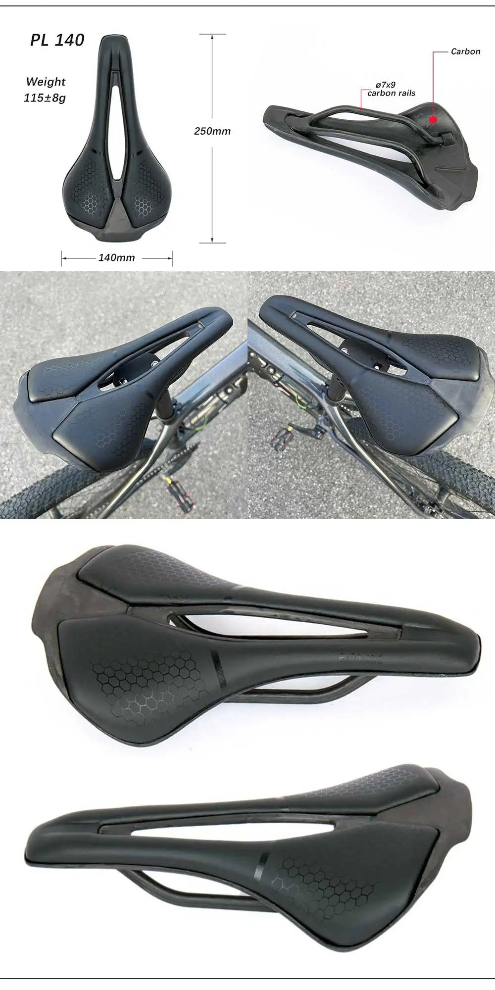 elitaone Carbon 3D Printed Bicycle Saddle 255x140mm Light Road MTB Mountain Racing Bike Seat Cushion Cycling Seating Acc