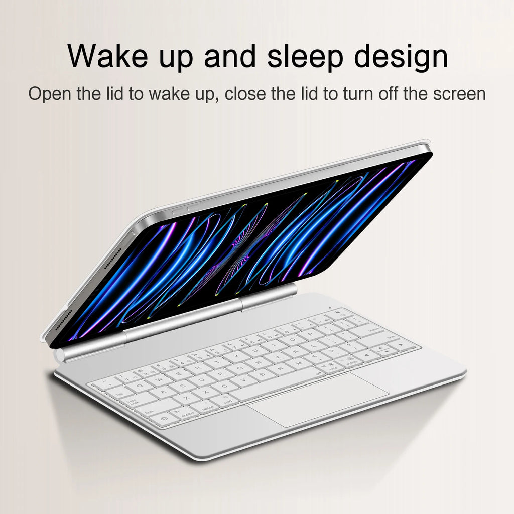 AJIUYU Smart Pogo Pin Magic Keyboard For iPad Air 11 inch M3 M2 Pro 13 M4 12.9 6th 5th 4th 10.9 7th Smart Case Direct Connection
