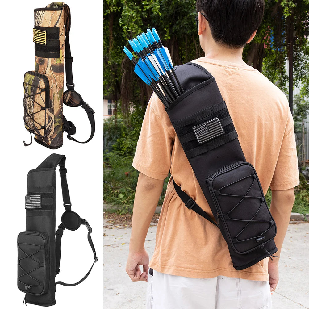 Hunting Bag Portable Bow Quiver Holder Bottom Thickening Adjustable Strap for Outdoor Archery Hunting Accessories