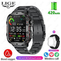 LIGE New Smart Watch 1.96 Inch Screen 420 MAh Bluetooth Call Voice Assistant Watch Sports Fitness Waterproof Smartwatch For Men
