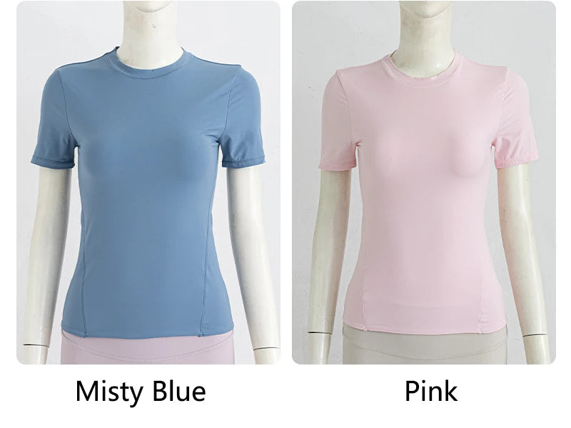Woman 2025 Top Yoga Clothes Workout Pilates Shirts Fitness Sportswear Gym Running Sports Tight T-shirt Short Sleeve Fitness Tops