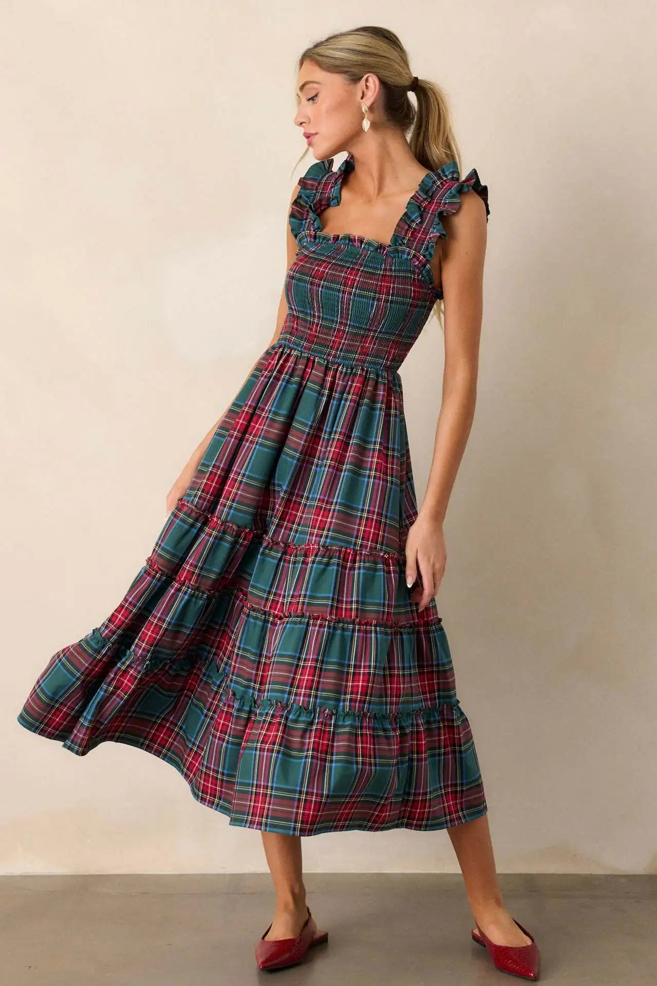 Woman Clothes Party Dresses French Retro Plaid Slim Irregular Dress Women's New Design Skirt Elegant Party Dresses Clothing 2025