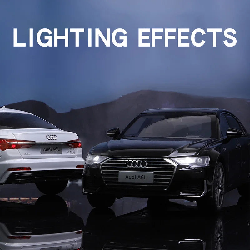 1:18 AUDI A6L Large Alloy Metal Diecast Car Model Sound & Light Collect Hobby Boutique Interior Gift For Boys Present Vehicle