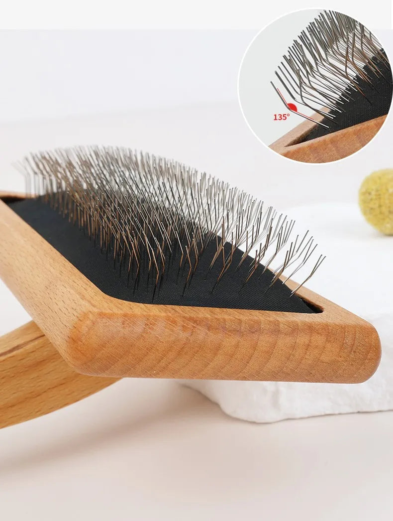 Dog Comb Solid Wood Dogs Brush Pet Hair Remover Bamboo Dog Grooming Brush Massage Cat Brushes Hair Knot Cleaning Combs for Pet