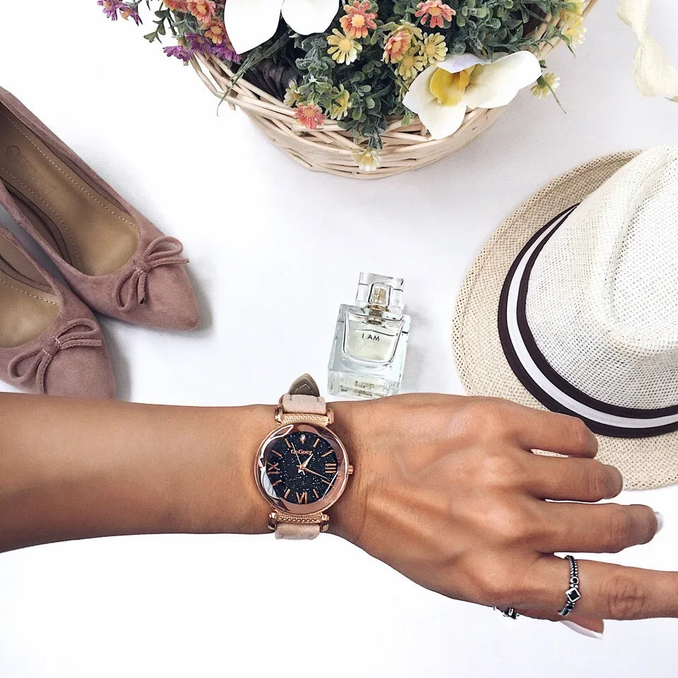 Women Watches Watch for Women Ladies Starry Sky Quartz Wristwatch  Montre Femme Reloj Mujer Horloges Vrouwen Relógio Clocks