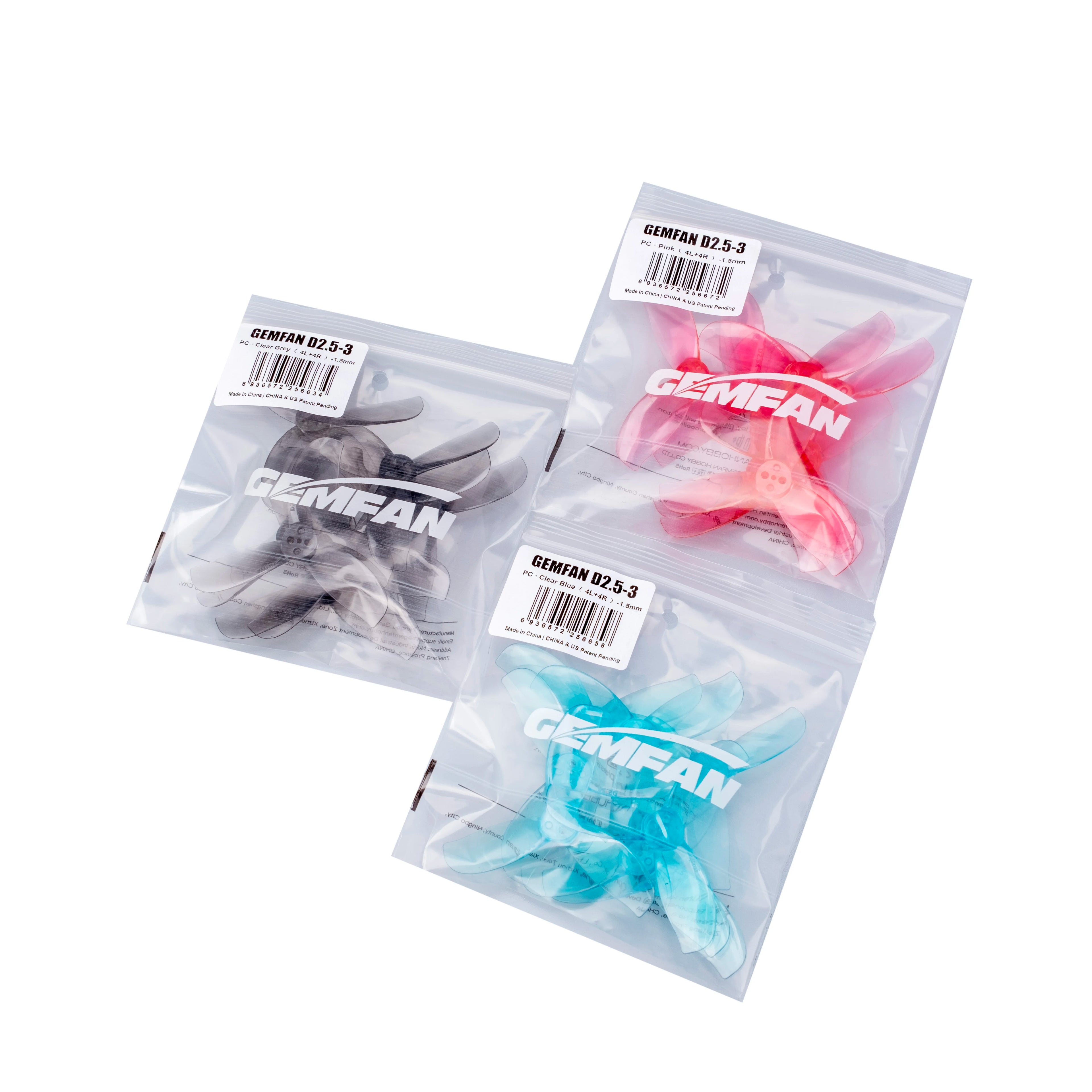 24pcs/12pairs Gemfan D2.5 3-blade 2.5inch PC FPV Propeller 1404 Motor 1.5mm Hole For FPV Drone SpeedyBee BEE25 DJI O4 Air Unit