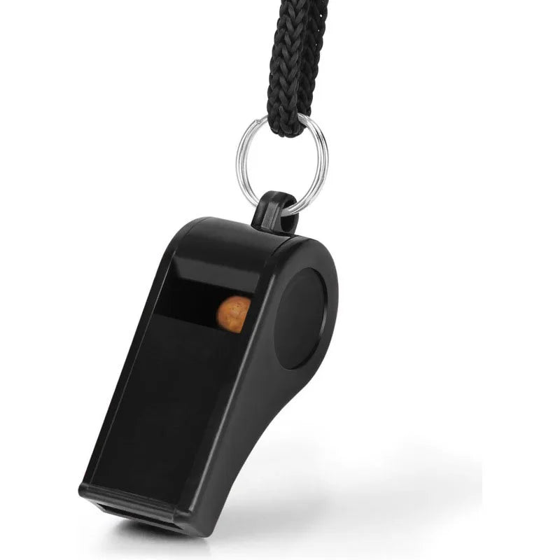 High Quality Black Whistle Referee Game Halter Whistle Outdoor Travel Hiking Whistle Suitable for Basketball Volleyball Games