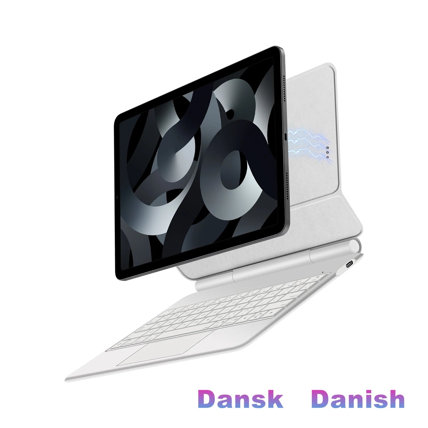 AJIUYU Smart Pogo Pin Magic Keyboard For iPad Air 11 inch M3 M2 Pro 13 M4 12.9 6th 5th 4th 10.9 7th Smart Case Direct Connection