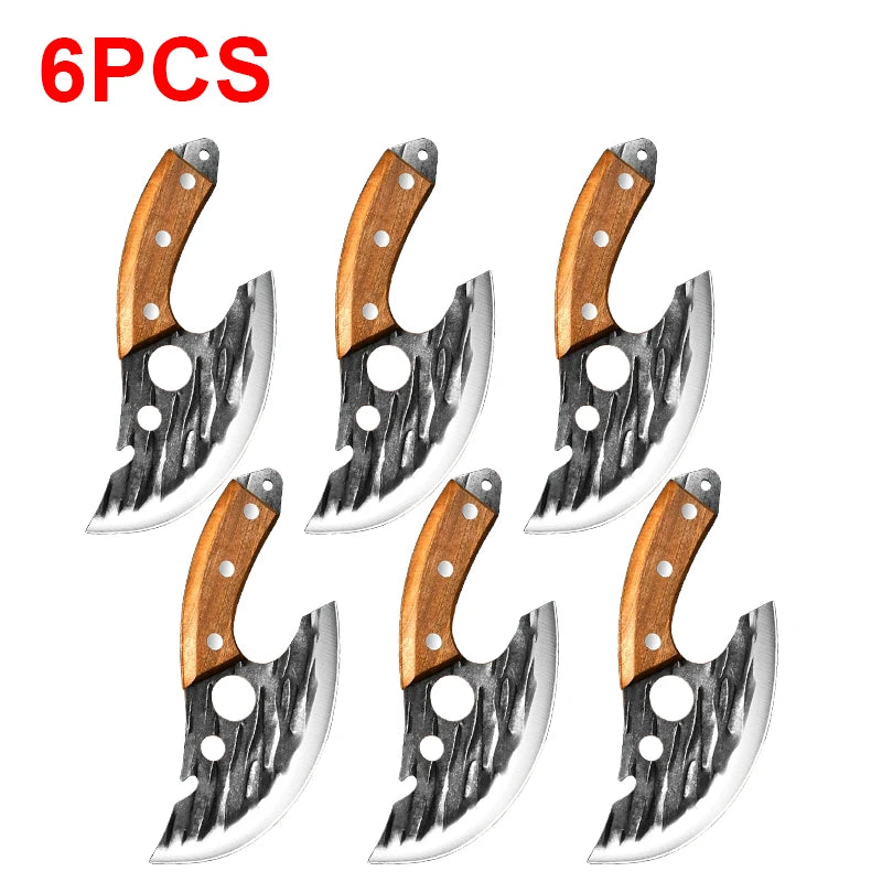 Hand Forged Kitchen Knives Stainless Steel Butcher Meat Cleaver Sharp Boning Knife Cutting Knife Kitchen Fruit Slicing Knife
