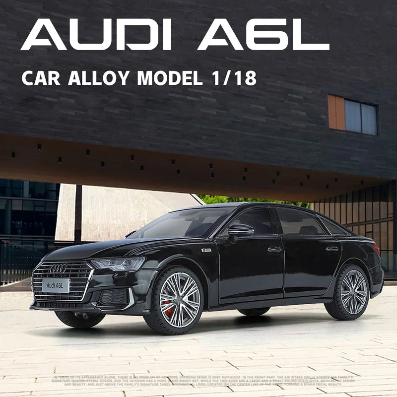 1:18 AUDI A6L Large Alloy Metal Diecast Car Model Sound & Light Collect Hobby Boutique Interior Gift For Boys Present Vehicle