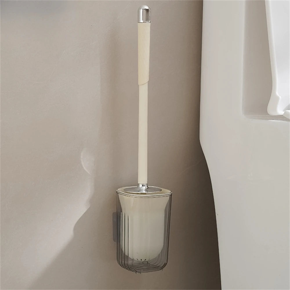 Creative Bathroom Toilet Brush with Base Cleaning Household Soft Brushes Cleaning Accessories Quick Dry Leak-Proof Holder Tools