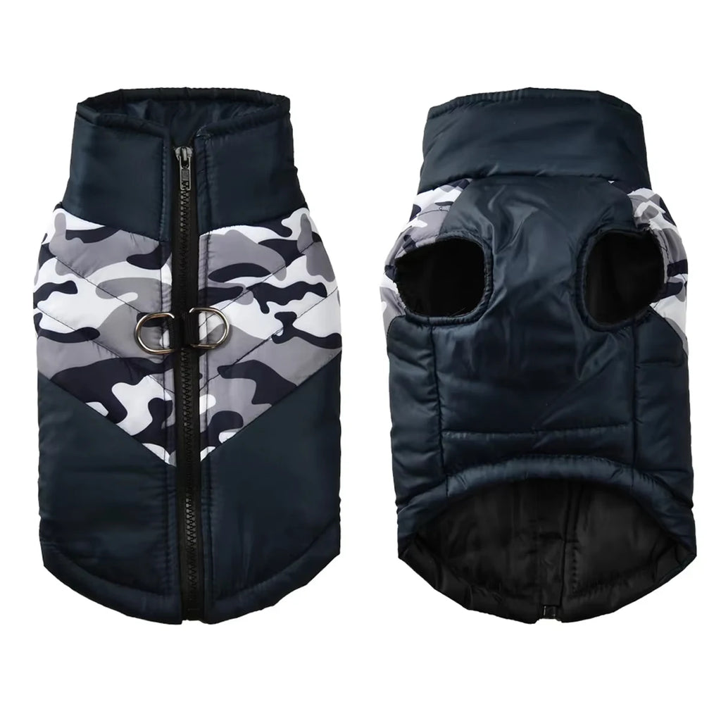 Pet Dog Jacket Coat Winter Waterproof Puppy Camouflage Print Cozy Clothes Coat For Small Medium Dogs Cats Pug Bulldog Clothing